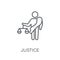 Justice linear icon. Modern outline Justice logo concept on whit