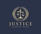 Justice logo, Law logo design vector, law firm