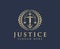 Justice logo, Law logo design vector, law firm