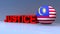 Justice with Malaysia flag on blue