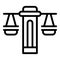 Justice patent scales icon outline vector. Law copyright