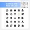 Justice and rule of law pixel perfect black glyph icons set on white space