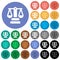 Justice scale solid round flat multi colored icons