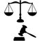 Justice scales and gavel