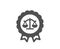 Justice scales icon. Judgement award sign. Vector