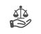 Justice scales icon. Judgement scale sign. Vector
