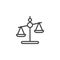 Justice scales line icon