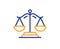 Justice scales line icon. Judgement scale sign. Vector