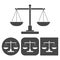 Justice scales silhouette - vector icons set