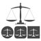 Justice scales silhouette - vector icons set