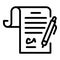 Justice signature paper icon, outline style