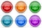 Justice silver metallic glossy icons, set of modern design buttons for web, internet and mobile applications in 6 colors options