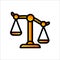 Justice weight scale measurement vector illustration. good for law office or industry