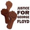 Justive for george floyd. Raised fists of black people. Symbol of strike and revolution for freedom of african american people.