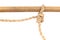 Jute Rope with Adjustable Grip Hitch Knot on White
