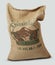 Jute sack filled with label Guatemala coffee