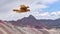 Juvenile Mountain Caracara birds on Vinicunca `Rainbow Mountain`. Cusco, Peru