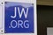 Jw.org sign text of Jehovah Witnesses jw org logo brand