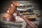 Jydjes Gavel, Legal Code And Scales Of Justice Closeup
