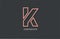 K alphabet letter line company business brown grey logo icon design