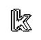 K brand name initial letter illustrative icon