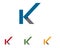 K Letter Arrows vector illustration