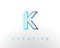 K Letter Connect Dot Network Logo Icon Design Vector Image