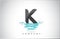 K Letter Logo Design with Water Splash Ripples Drops Reflection