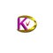 K letter pink golden 3d type logo