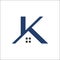 K letter Real Estate Roof Construction logo vector