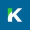 K lettermark logo vector design. White and green concept iconic brand logo design. K letter