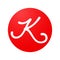 K lettermark in red circle Modern Luxury Signature Logo