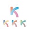 K logo letter, mockup pastel colors design element for communication web app, intersection gradient vibrant