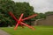 \'K-piece\' sculpture by Mark di Suvero in Sculpturepark at Kroller-Muller Museum/The Netherlands