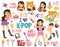 K-pop and Korean idols clipart set