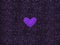 K-pop purple heart,violet color symbol of korean bts army love in middle of rectangle dark,light spots,stars,copy space