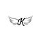 K wings Unique abstract geometric logo design