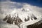 K2 , Angel peak and Glaciers in baltoro Skardu Karakorum range in northern areas of Gilgit Baltistan Pakistan