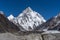 K2 mountain and Angel peak, Concordia camp