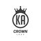 KA Letter Logo Design with Circular Crown