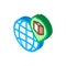 Kaaba geolocation on planet isometric icon vector illustration