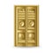 Kaaba golden door icon. Realistic gold design