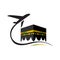 Kaaba Hajj Tour and travel vector logo template