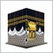 Kaaba mosque isolated white. holy mecca building moslem, for hajj, fitr, adha, kareem.