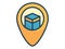 Kaba mecca pin location single isolated icon with filled line style