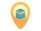 Kaba mecca pin location single isolated icon with flat style