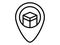 Kaba mecca pin location single isolated icon with outline style