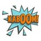 Kaboom, comic text sound effect icon
