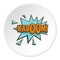 Kaboom, comic text sound effect icon circle