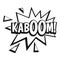 Kaboom, explosion icon, simple style